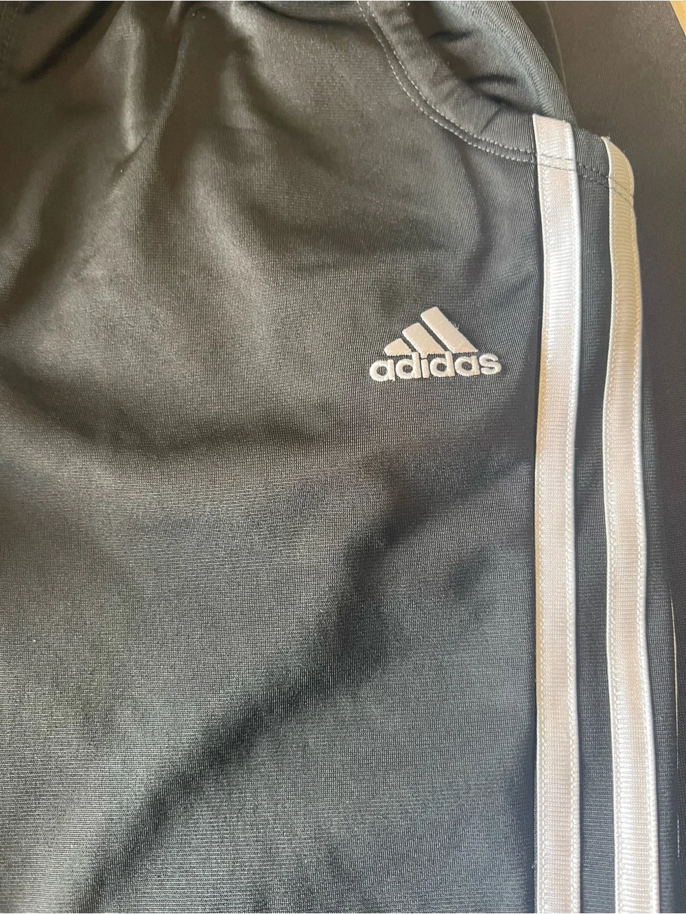 Adidas Kids Black Track Pants with White Stripes Size 14 NWOT - Picture 4 of 7